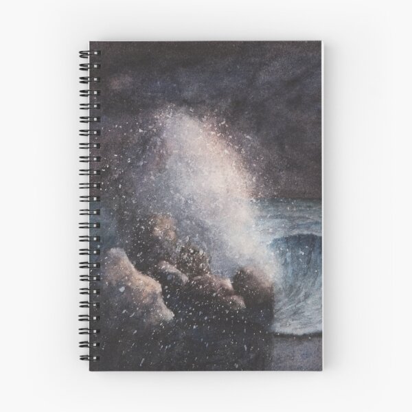 Item preview, Dark Stormy Night - breaking waves rolling onto the beach. Watercolour landscape -  designed and sold by Einar Aasen.