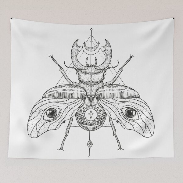Item preview, Black and White Beetle Illustration designed and sold by Tamara Milakovic.