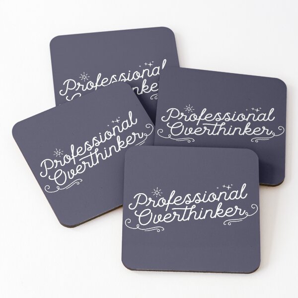 Item preview, Professional Overthinker | White | Line Art | Monoline Quotes designed and sold by TheHappySloths.
