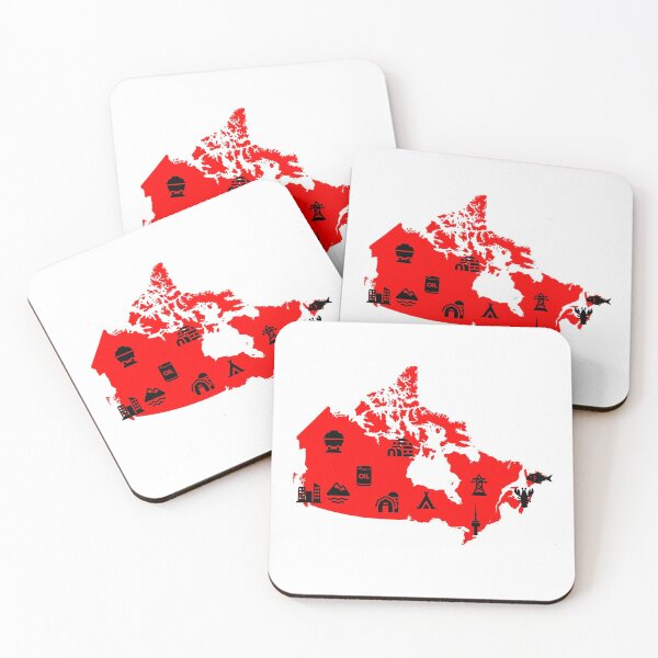 Item preview, Canada Red Map Icons Color designed and sold by TinyStarCanada.