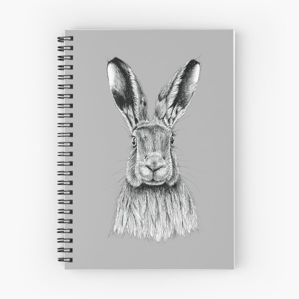 Item preview, Hare in black pen on Grey background designed and sold by Sara Ray.