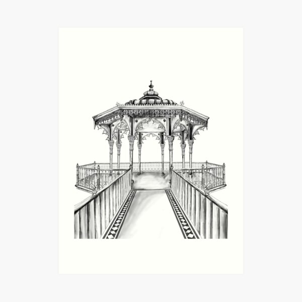 Brighton Bandstand illustration - Brighton beach Art Print