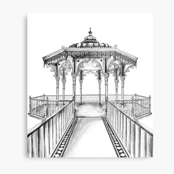 Brighton Bandstand illustration - Brighton beach Metal Print