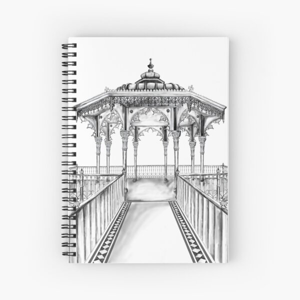 Brighton Bandstand illustration - Brighton beach Spiral Notebook