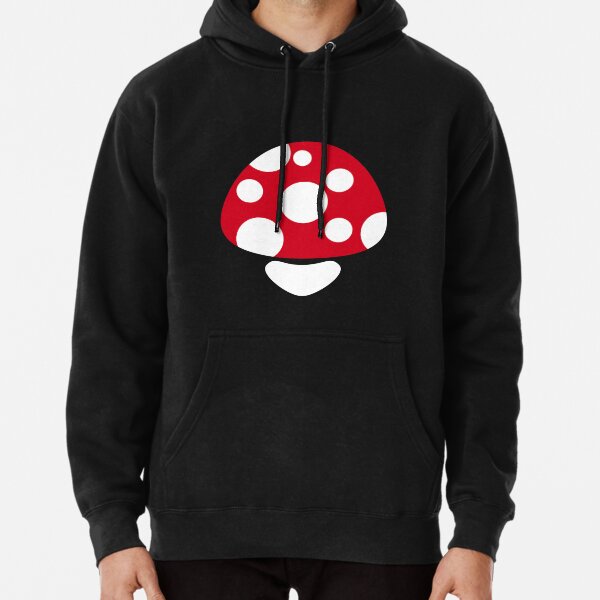 Mushroom in Red and White Polka Dot Pullover Hoodie
