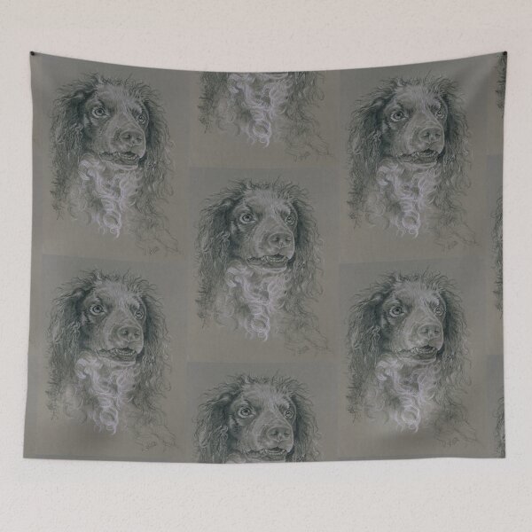 Item preview, Pont-Audemer Spaniel Portrait in Graphite designed and sold by BarbBarcikKeith.