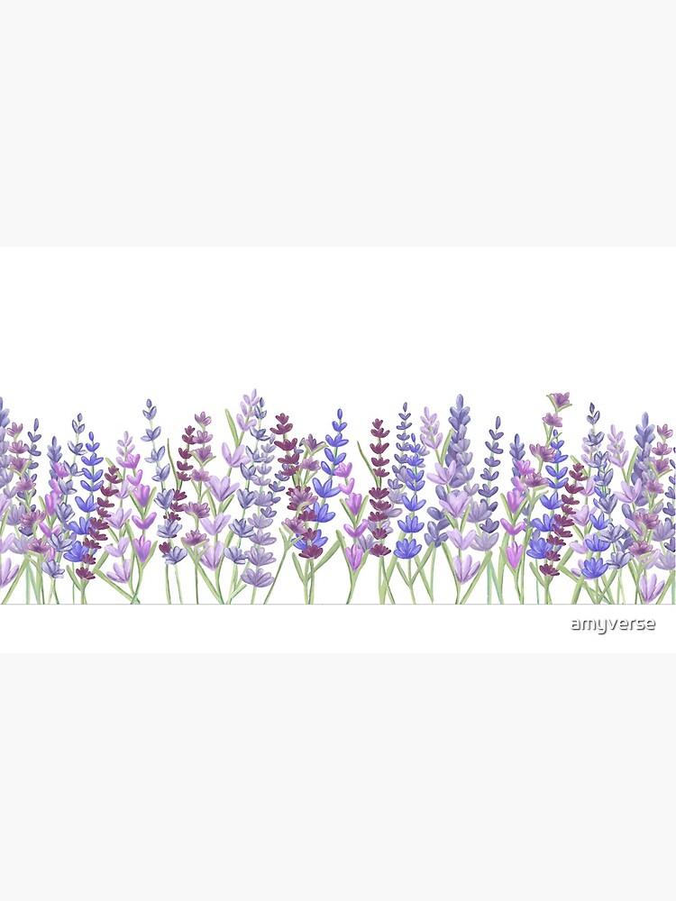 Artwork view, Watercolour painting of lavender - Purple painting designed and sold by amyverse