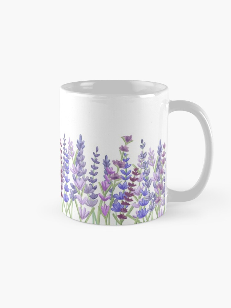 Thumbnail 5 of 6, Coffee Mug, Watercolour painting of lavender - Purple painting designed and sold by amyverse.