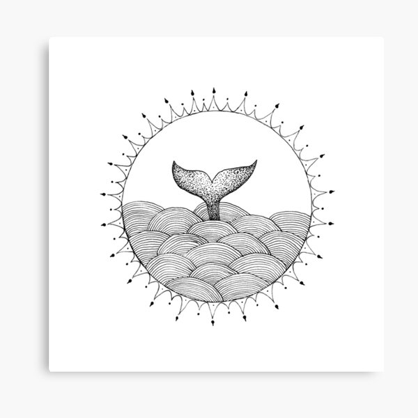 Whale in Waves Canvas Print