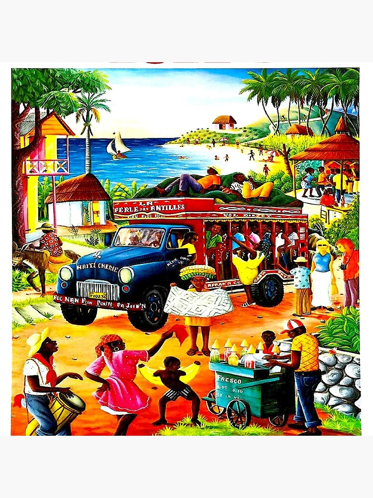 Artwork view, HAITI : Vintage Travel and Tourism Advertising Print designed and sold by posterbobs