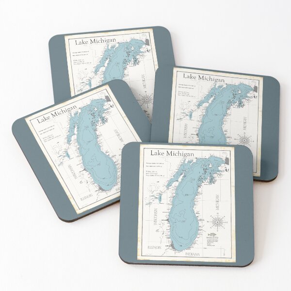 Item preview, Lake Michigan Map designed and sold by Jean Plout.