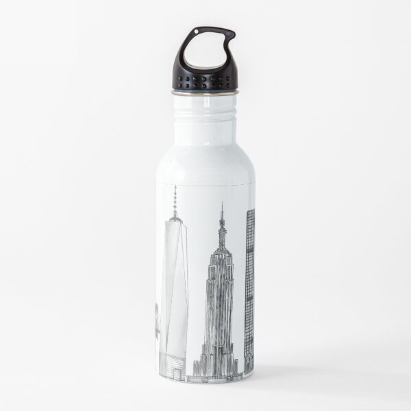 New York Skyline illustration Water Bottle