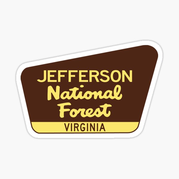 Vista previa del artículo con la obra «Jefferson National Forest Virginia parachoques del equipaje del ordenador portátil», diseñado y vendido por DESTINATIONS DECAL.