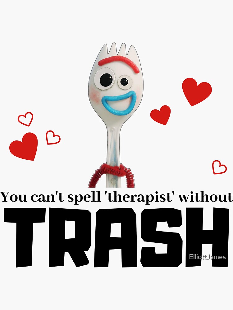 you-can-t-spell-therapist-without-trash-spork-sticker-by