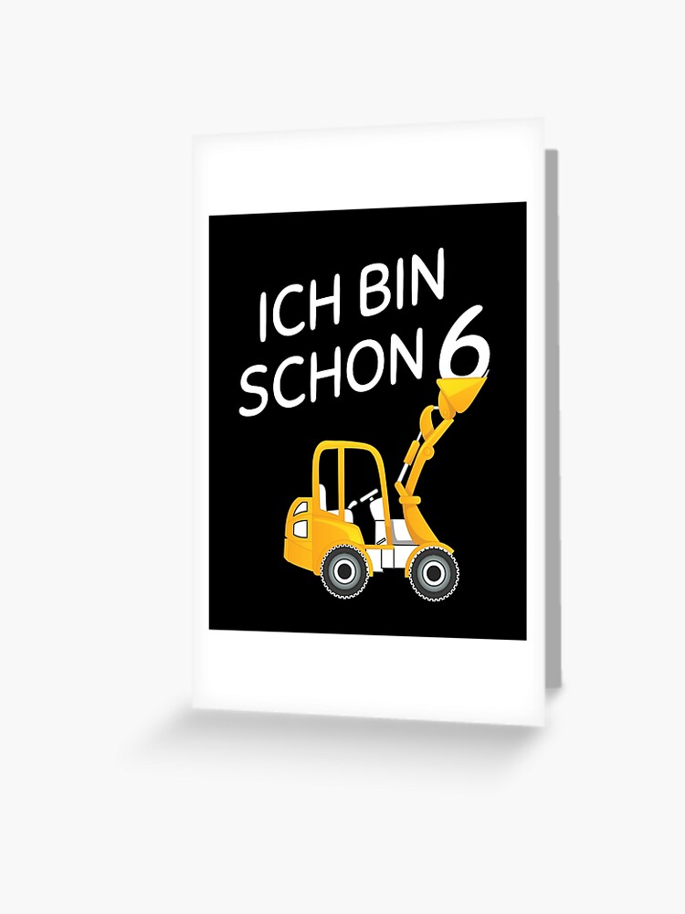 Carte De Vœux Enfants 6eme Anniversaire Pelle 6 Ans Chantier Par Redbubble