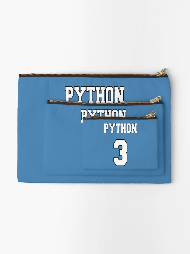 Thumbnail 2 of 4, Zipper Pouch, Python 3 - White on Blue Design for Python Programmers designed and sold by ramiro.