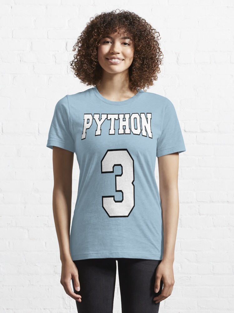 Alternate view of Python 3 - White on Blue Design for Python Programmers Essential T-Shirt