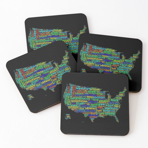 Item preview, US Constitution Word Cloud Map on Black Background designed and sold by ramiro.