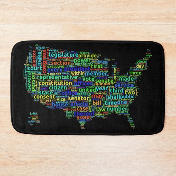 Item preview, US Constitution Word Cloud Map on Black Background designed and sold by ramiro.