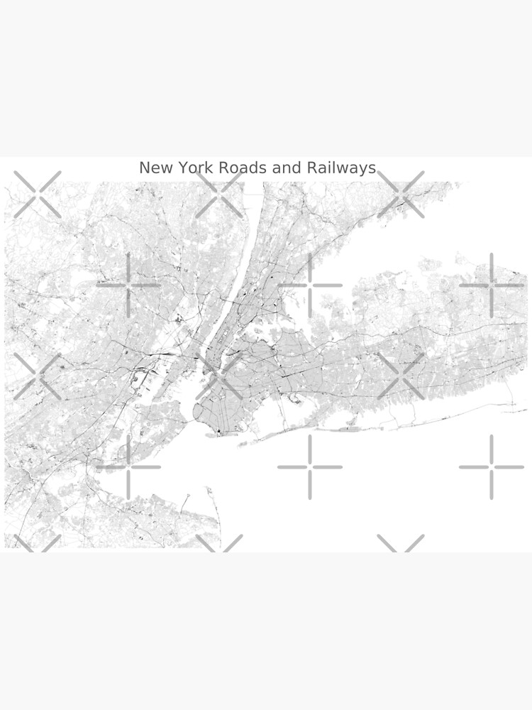 New York Roads and Railways Map by ramiro