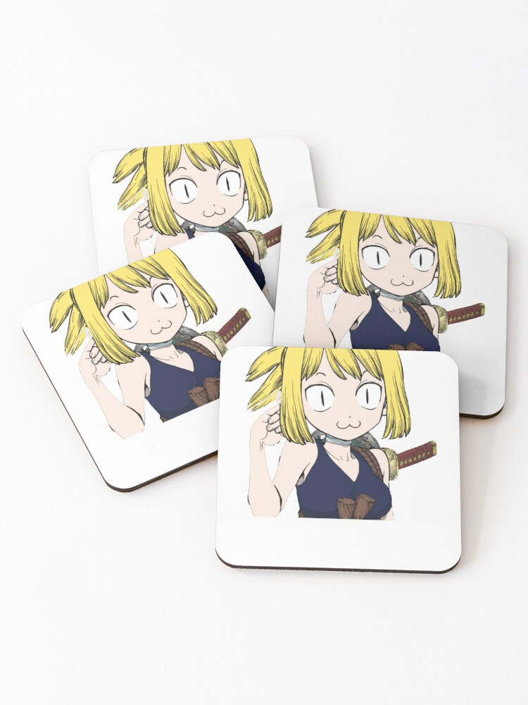 Dr Stone Kohaku Coasters Set Of 4 By Quentinr Redbubble