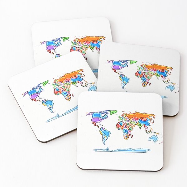 Item preview, Painting Style Colored World Map designed and sold by ramiro.