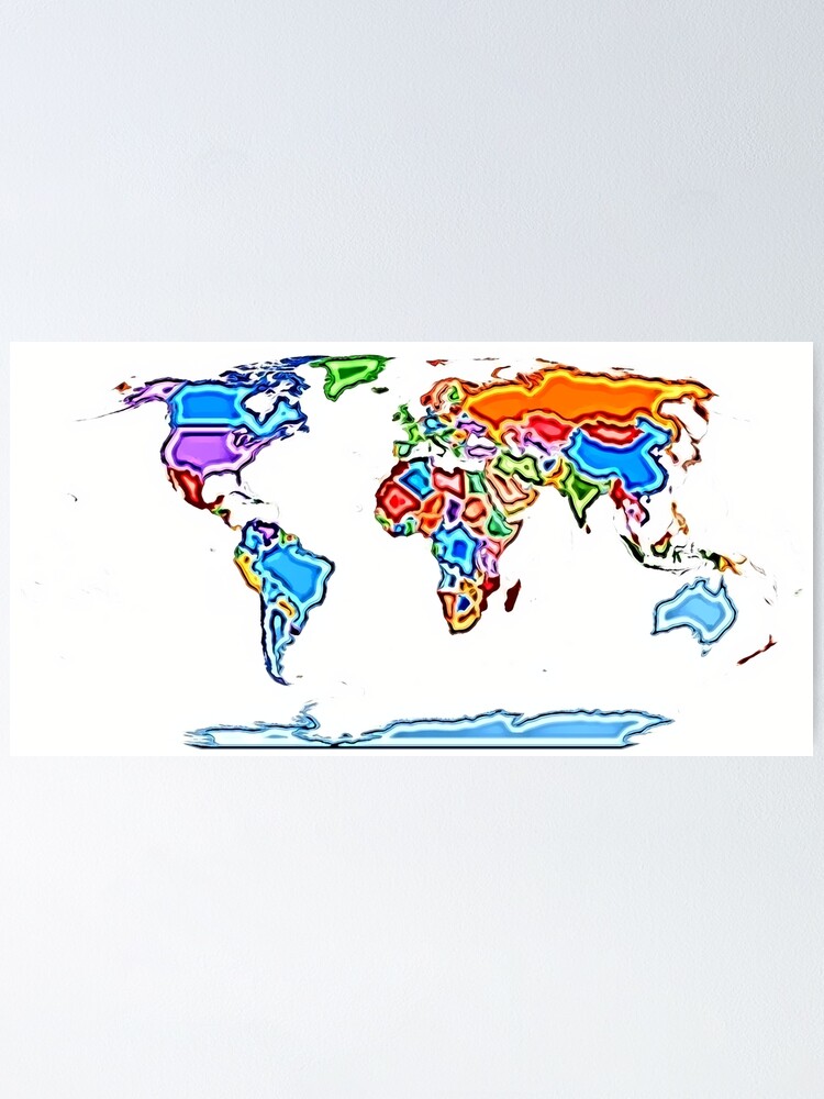 Alternate view of Painting Style Colored World Map Poster