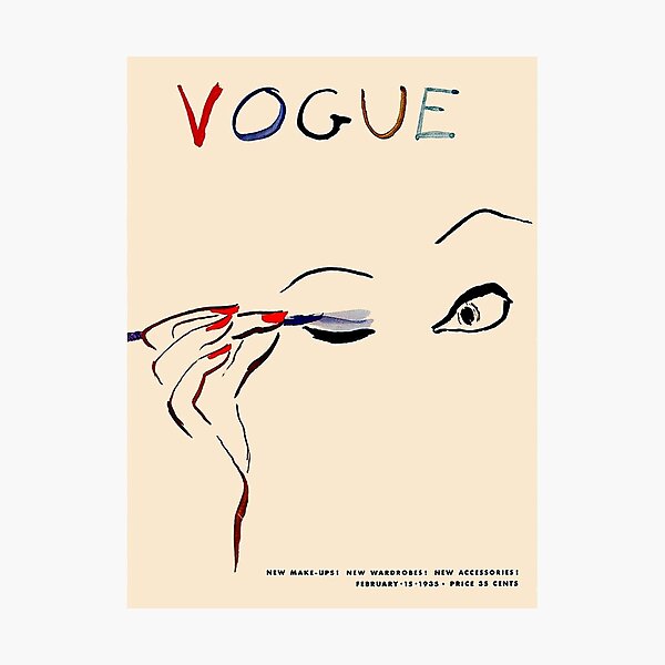 VOGUE : Vintage 1935 Carl Erickson Makeup Magazine Advertising Print Photographic Print