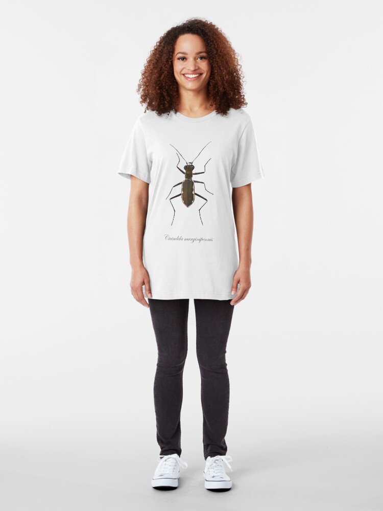 Alternate view of Cobblestone tiger beetle, Cicindela marginipennis Slim Fit T-Shirt