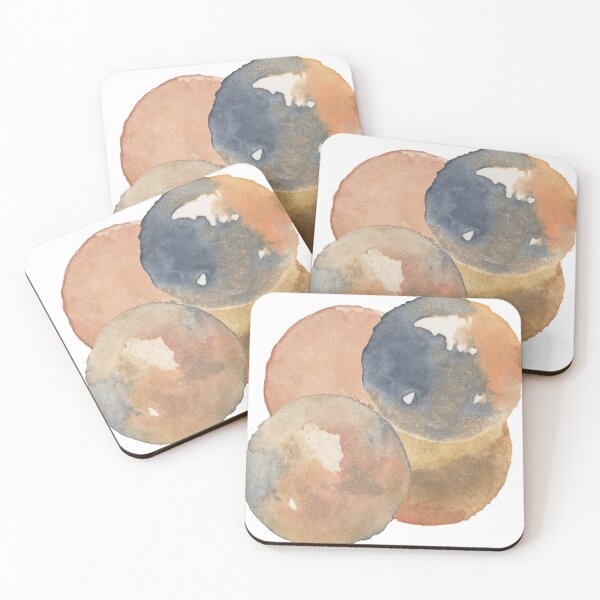 Item preview, WATERCOLOR ORBS - LUMINOUS BUBBLES - Abstract Painting in Gold, Slate, and Rust designed and sold by Susan Prolman.