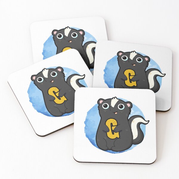 Artikelvorschau, Alphabet Buchstabe G Happy Skunk entworfen und verkauft von kidsmonogram.