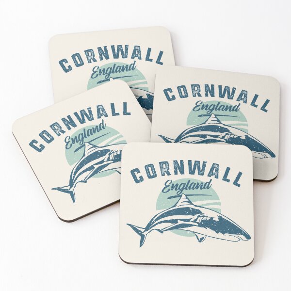 Item preview, Cornwall, England - Retro Shark Graphic Beach Town Apparel  designed and sold by Si Li.