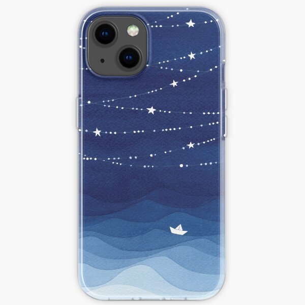 Garland of Stars IV, nautical watercolor iPhone Soft Case