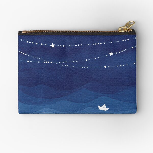 Garland of Stars IV, nautical watercolor Zipper Pouch