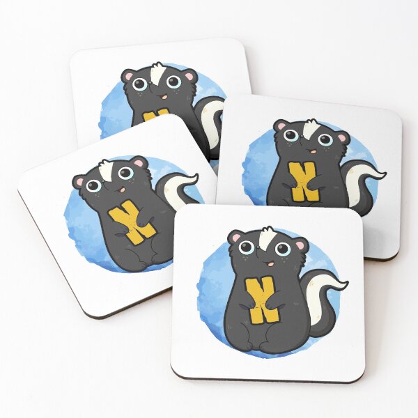 Artikelvorschau, Alphabet Buchstabe N Happy Skunk entworfen und verkauft von kidsmonogram.