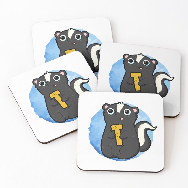 Artikelvorschau, Alphabet-Buchstabe T Glückliches Stinktier entworfen und verkauft von kidsmonogram.