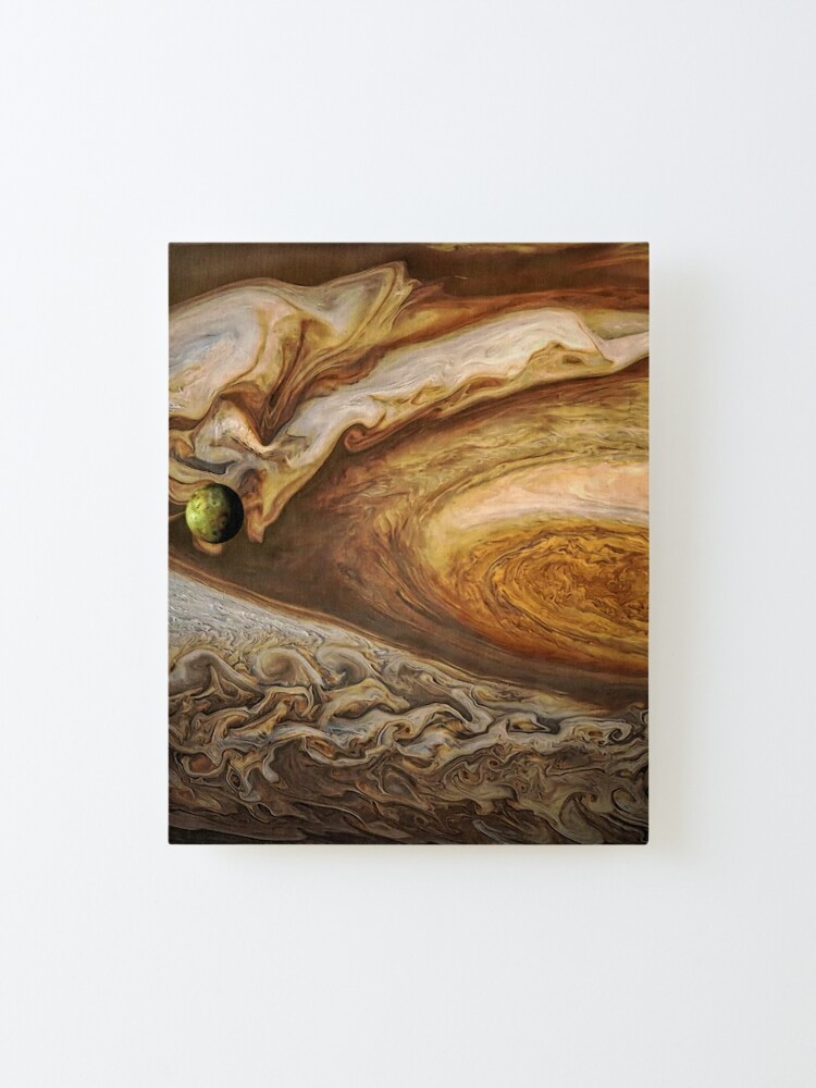Alternate view of Callisto passing before Jupiter, space exploration, astronomy Mounted Print