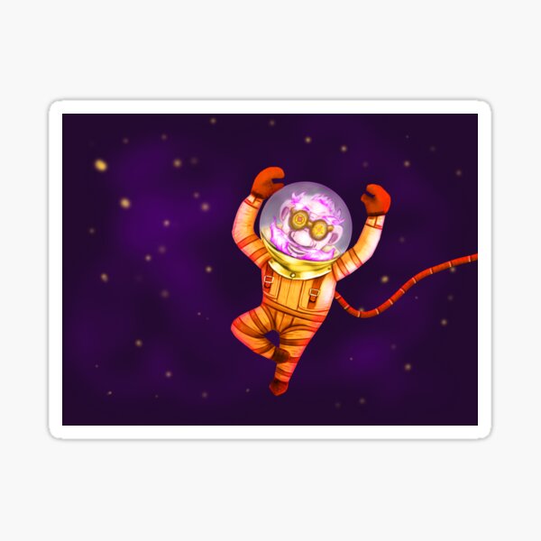 Funky gnome in deep space Sticker