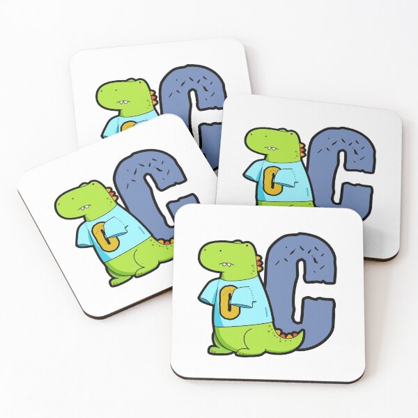 Item preview, Alphabet Letter C Cute T-Rex  designed and sold by kidsmonogram.