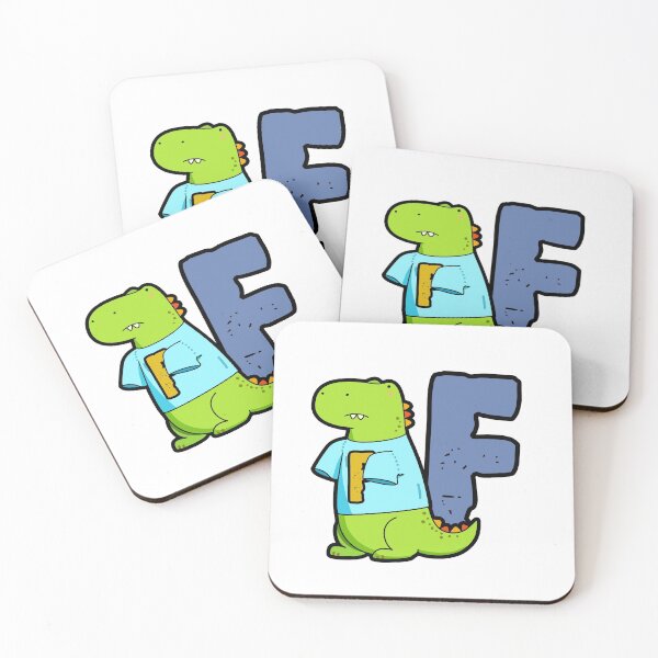 Item preview, Alphabet Letter F Cute T-Rex  designed and sold by kidsmonogram.