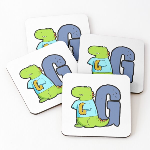 Item preview, Alphabet Letter G Cute T-Rex  designed and sold by kidsmonogram.