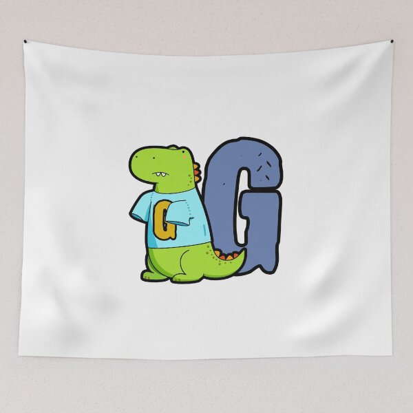 Item preview, Alphabet Letter G Cute T-Rex  designed and sold by kidsmonogram.