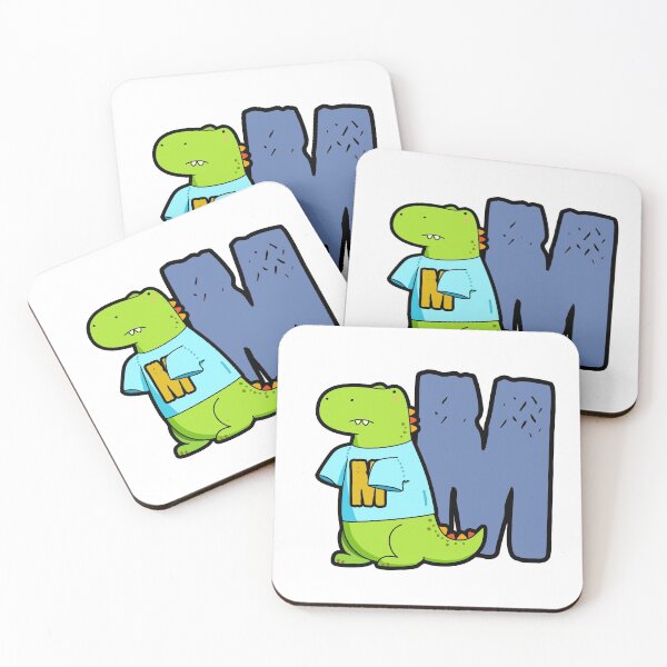 Item preview, Alphabet Letter M Cute T-Rex  designed and sold by kidsmonogram.