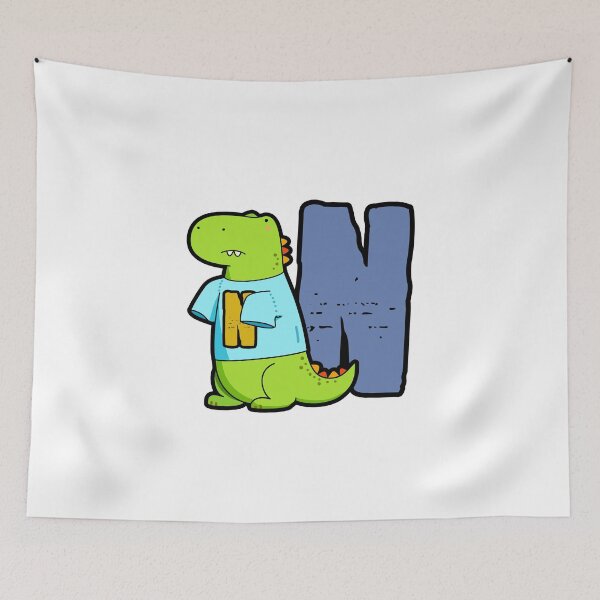 Item preview, Alphabet Letter N Cute T-Rex  designed and sold by kidsmonogram.