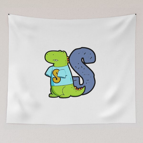 Item preview, Alphabet Letter S Cute T-Rex  designed and sold by kidsmonogram.