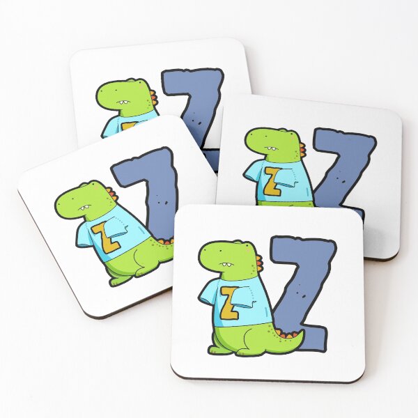 Artikelvorschau, Alphabet Letter Z Netter T-Rex entworfen und verkauft von kidsmonogram.