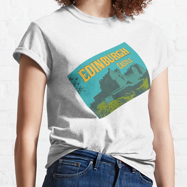 Edinburgh Castle- Retro Illustration Classic T-Shirt