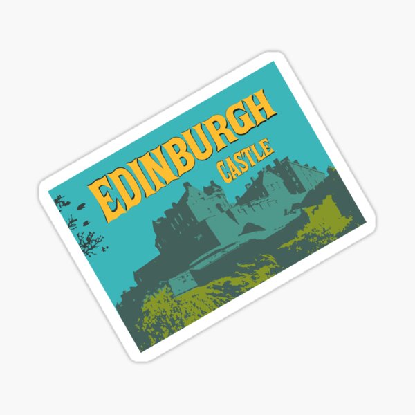 Edinburgh Castle- Retro Illustration Sticker