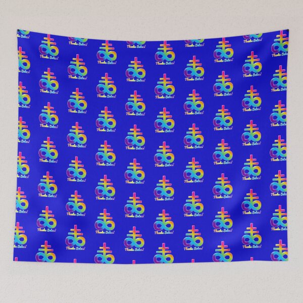 Item preview, 1997 Neon Rainbow Thanks Satan Leviathan Sulfuric Satanic Cross  designed and sold by creepygirlclub.