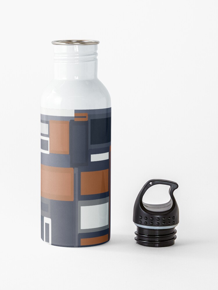 "Navy & Rust Mid Century " Water Bottle for Sale by BlertaDK Redbubble